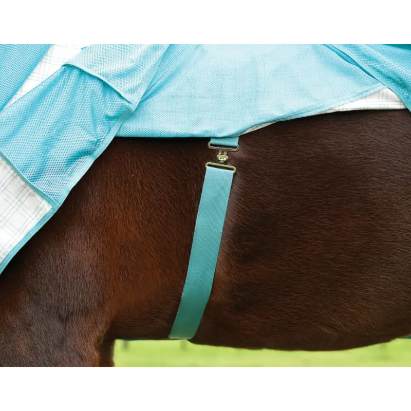 WeatherBeeta Cotton Airstream II Detach-A-Neck Fly Rug - White/Mint-5