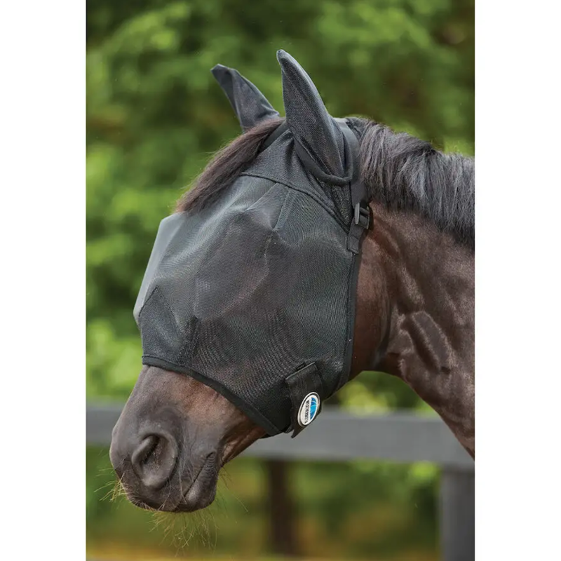 WeatherBeeta ComFiTec Double Dart Deluxe Fly Mask With Ears - Black