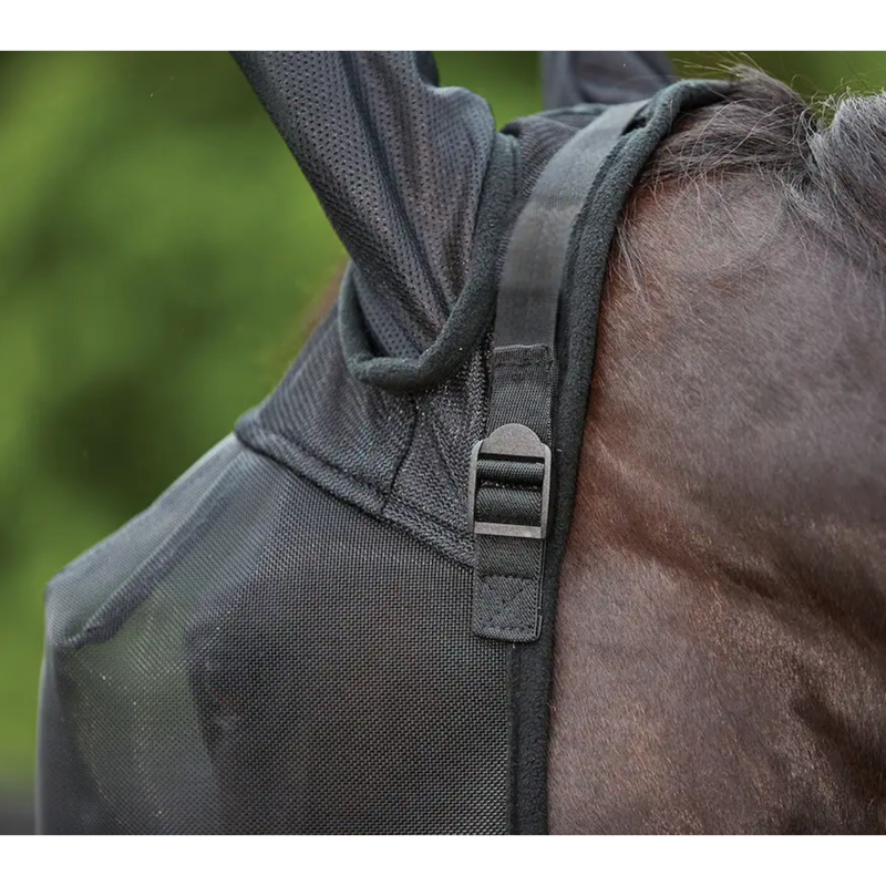 WeatherBeeta ComFiTec Double Dart Deluxe Fly Mask With Ears - Black-1