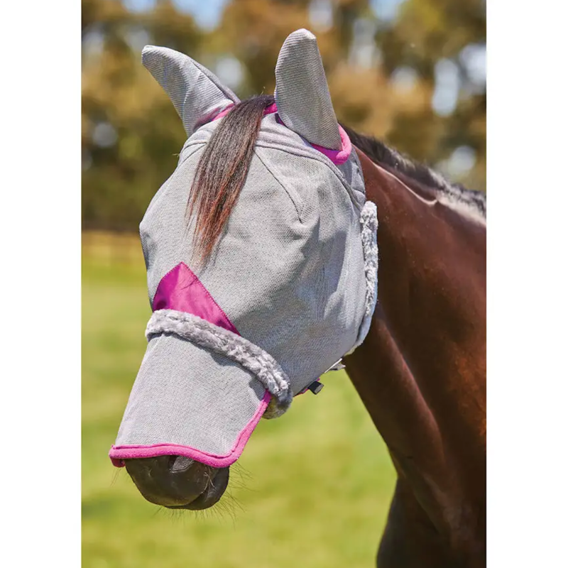 WeatherBeeta ComFiTec Deluxe Durable Mesh Mask With Ears And Nose - Grey/Purple