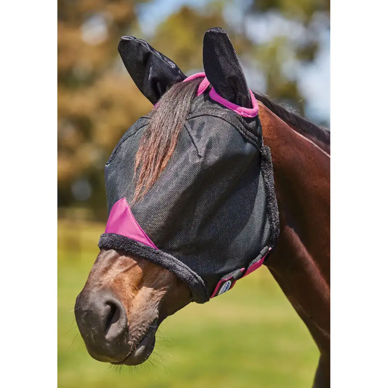 WeatherBeeta ComFiTec Deluxe Durable Mesh Mask With Ears - Black/Purple