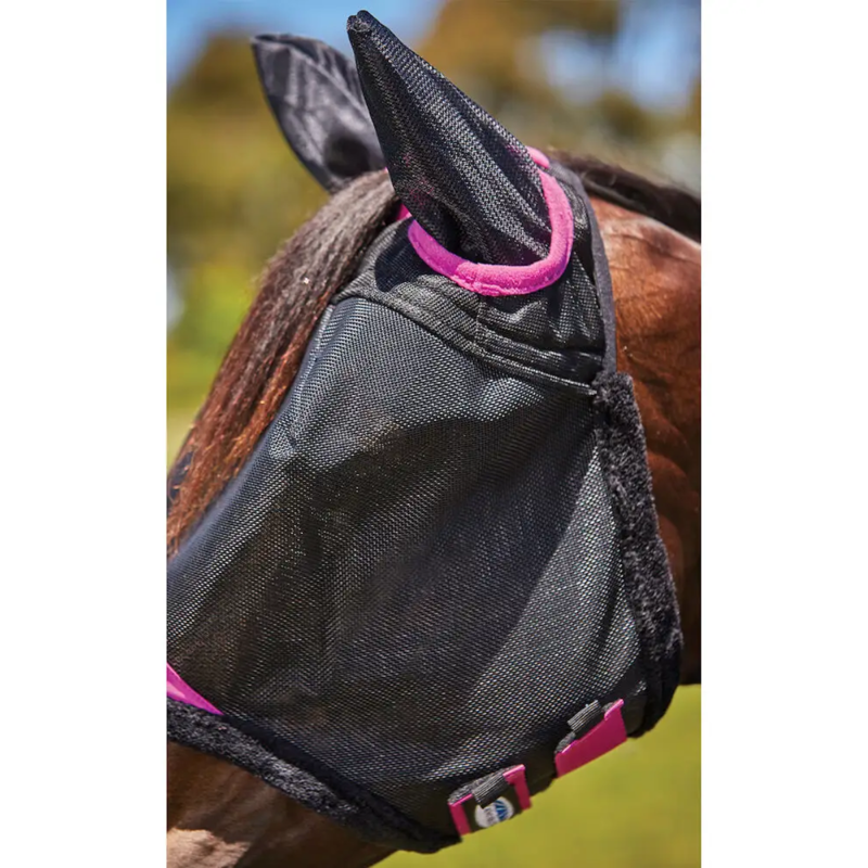 WeatherBeeta ComFiTec Deluxe Durable Mesh Mask With Ears - Black/Purple-2