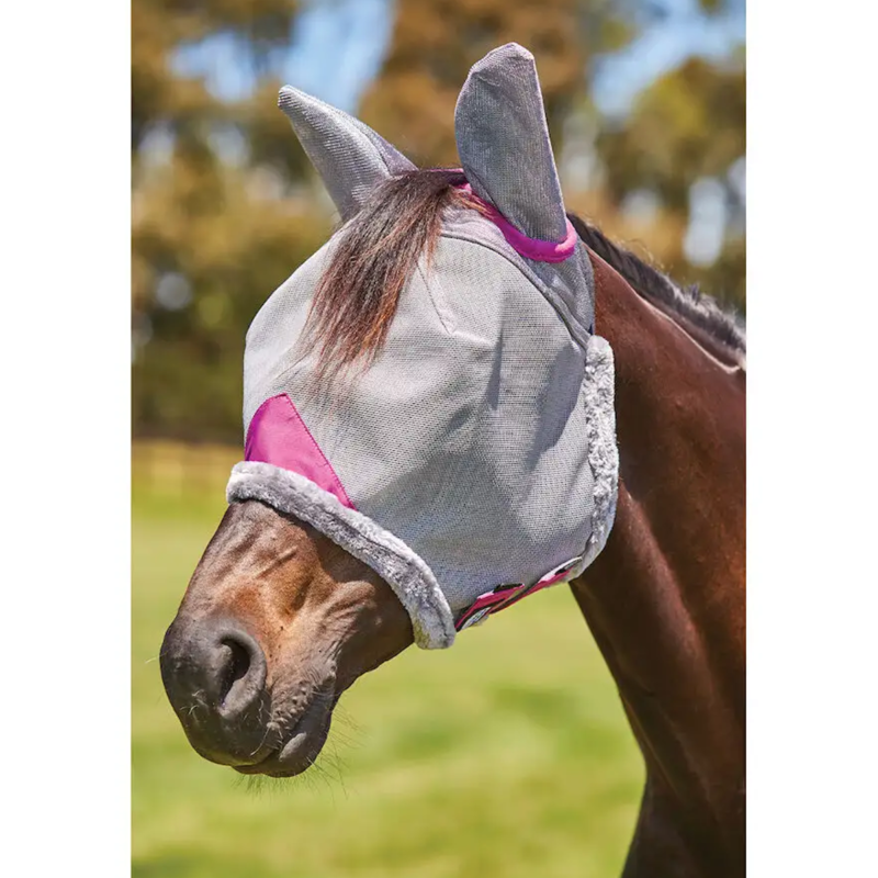 WeatherBeeta ComFiTec Deluxe Durable Mesh Mask With Ears - Grey/Purple