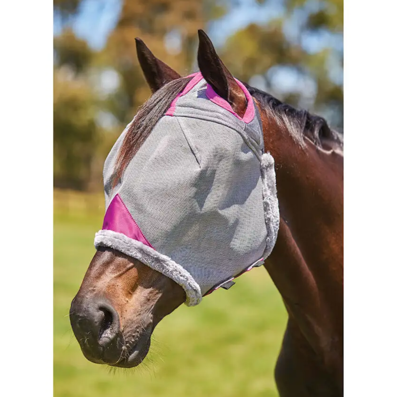 WeatherBeeta ComFiTec Deluxe Durable Mesh Fly Mask - Grey/Purple