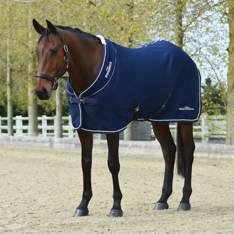 WeatherBeeta Standard Neck Opulence Show Sheet - Navy/White