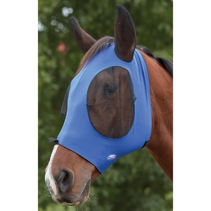 WeatherBeeta Deluxe Stretch Bug Eye Saver With Ears Fly Mask - Royal Blue/Black