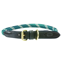 WeatherBeeta Rope Leather Dog Collar - Hunter Green/Brown