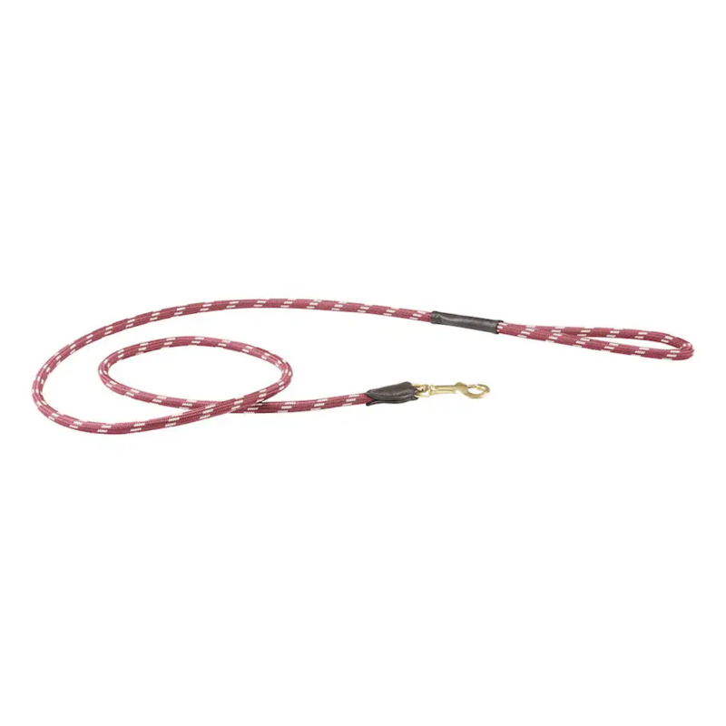 WeatherBeeta Rope Leather Dog Lead - Burgundy/Brown