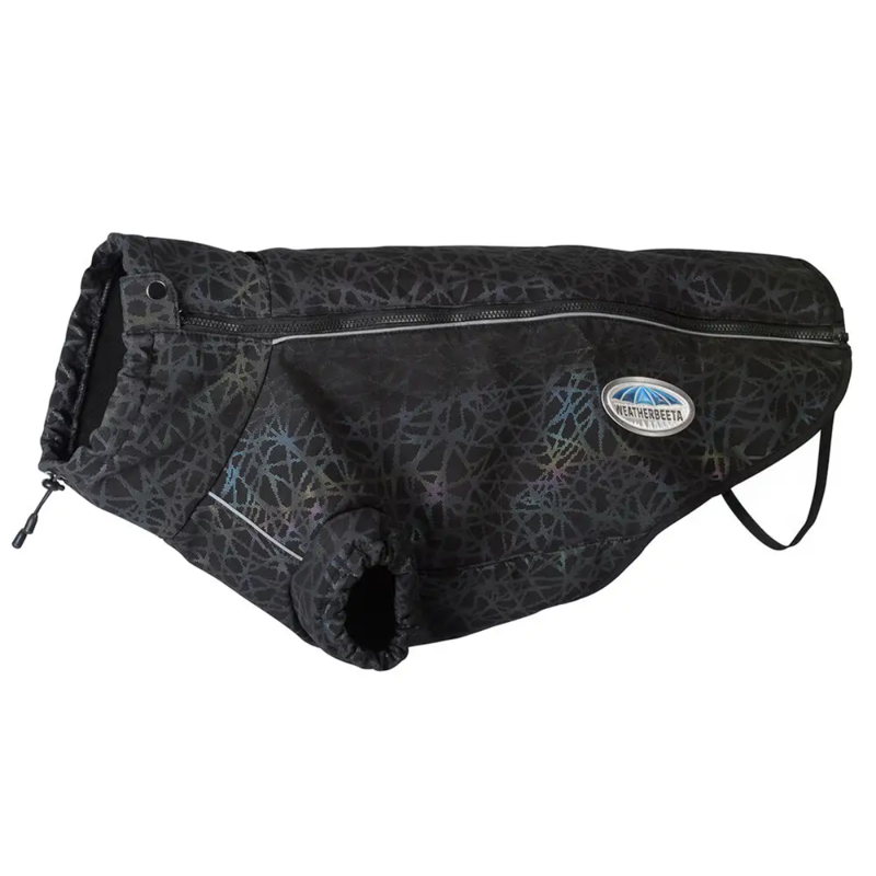 WeatherBeeta ComFiTec Reflective Print Active Dog Coat - Black/Reflective Rainbow