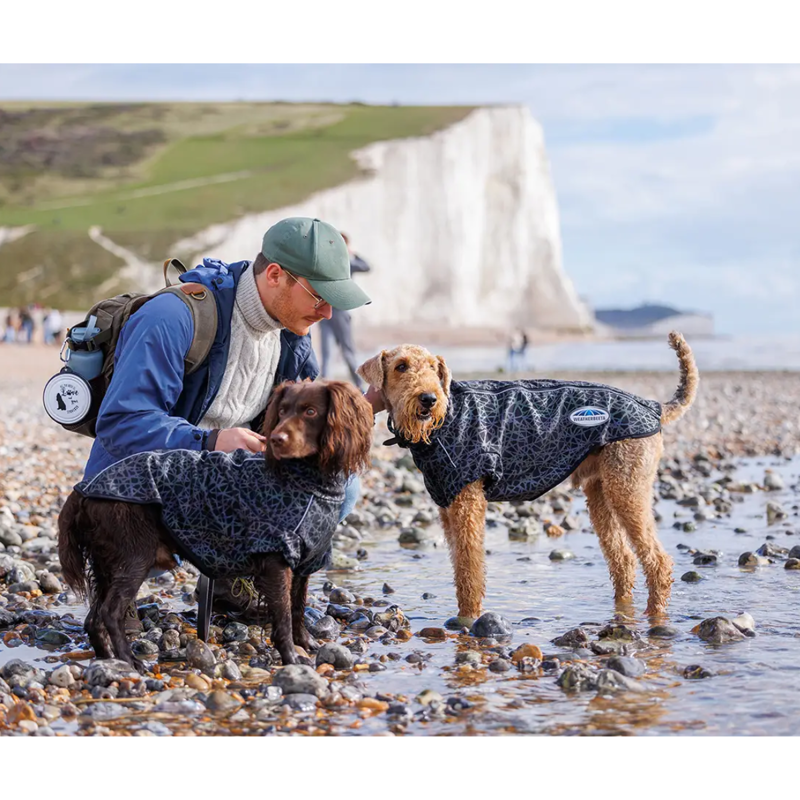 WeatherBeeta ComFiTec Reflective Print Active Dog Coat - Black/Reflective Rainbow-3