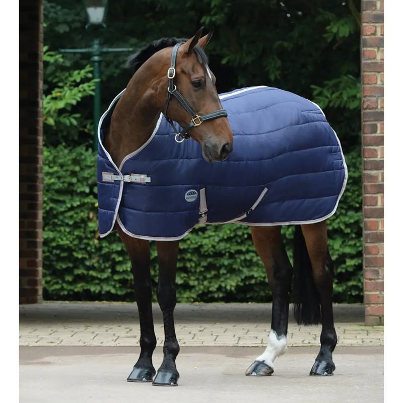 WeatherBeeta ComFiTec 210D Channel Quilt Standard Neck Medium/Lite Rug - Navy/Silver/Red-1