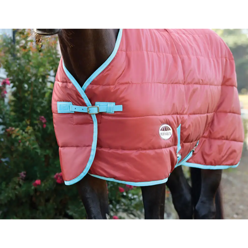 WeatherBeeta ComFiTec 210D Channel Quilt Standard Neck Medium/Lite Rug - Red/Blue/Beige-2