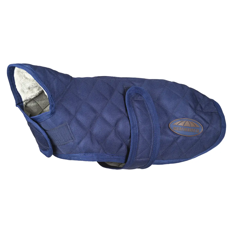 WeatherBeeta ComFiTec Deluxe Diamond Quilt Dog Coat - Navy