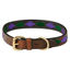 WeatherBeeta Polo Leather Dog Collar - Beaufort Brown/Purple/Teal
