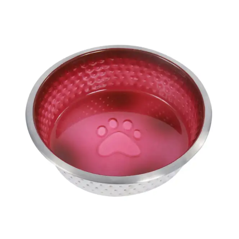 WeatherBeeta Non-Slip Stainless Steel Shade Dog Bowl - Magenta