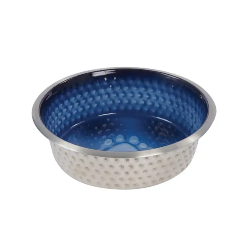 WeatherBeeta Non-Slip Stainless Steel Shade Dog Bowl - Royal Blue