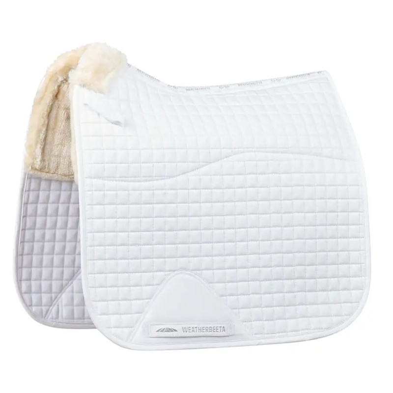 WeatherBeeta Prime Comfy Fleece Dressage Saddlepad - White