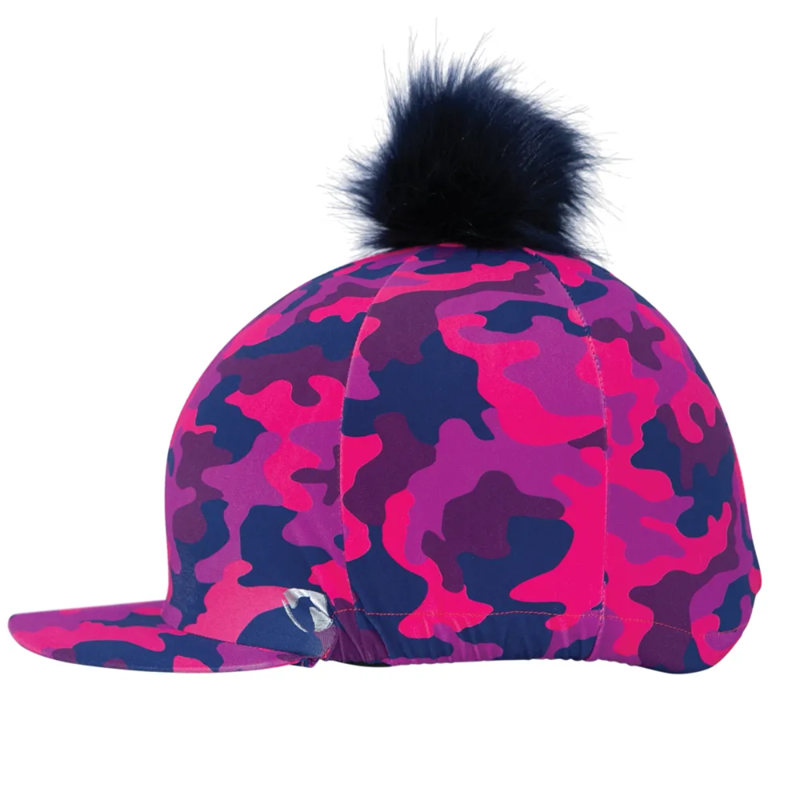 Hy Equestrian DynaForce Hat Cover - Raspberry/Navy