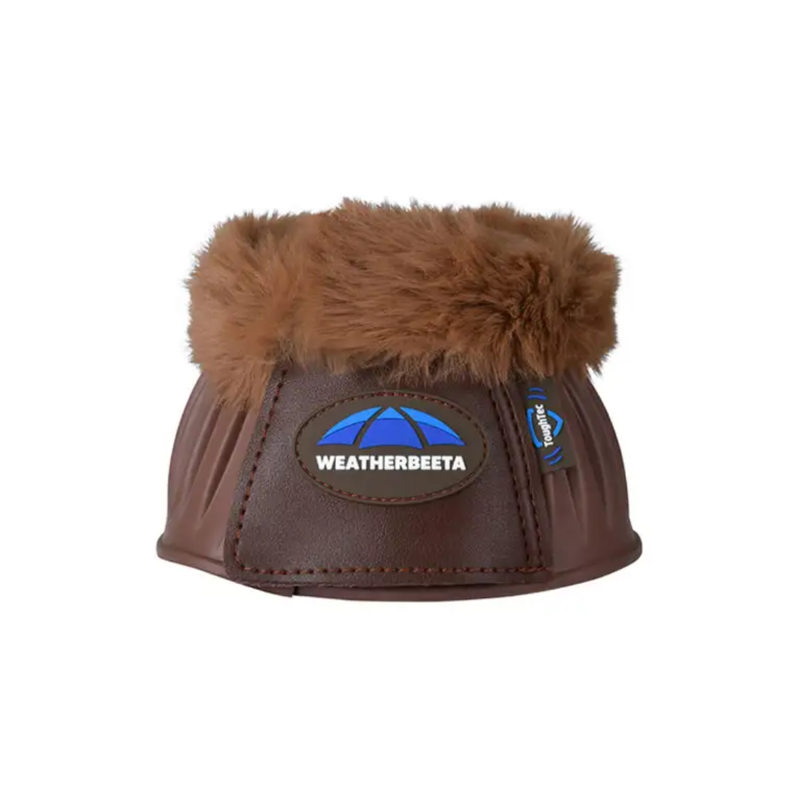 WeatherBeeta Tough-Tec Prime Fleece Trim Rubber Bell Boots - Brown/Brown-1