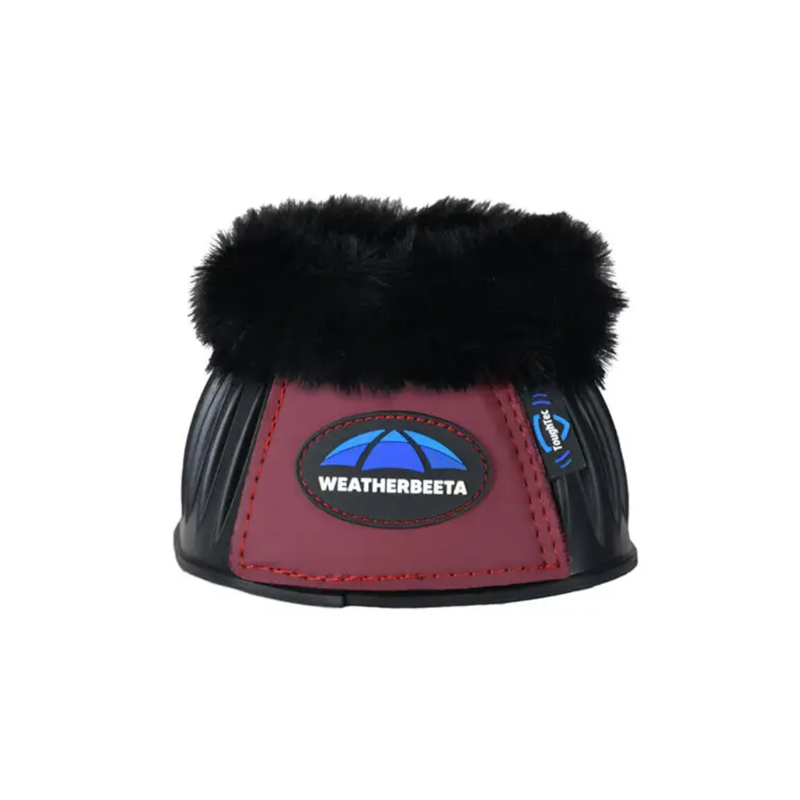 WeatherBeeta Tough-Tec Prime Fleece Trim Rubber Bell Boots - Black/Burgundy-1