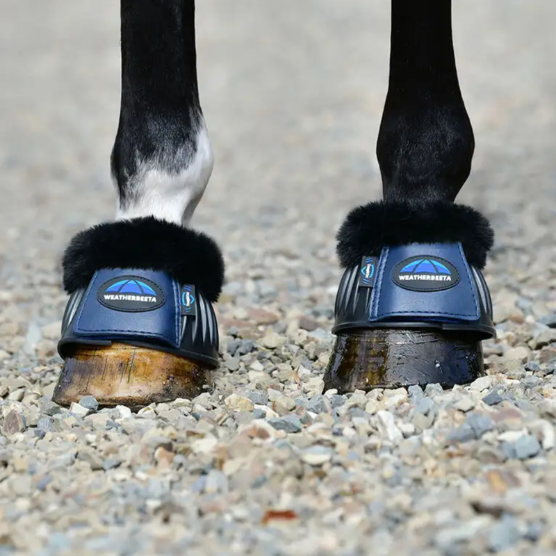 WeatherBeeta Tough-Tec Prime Fleece Trim Rubber Bell Boots - Black/Navy-2