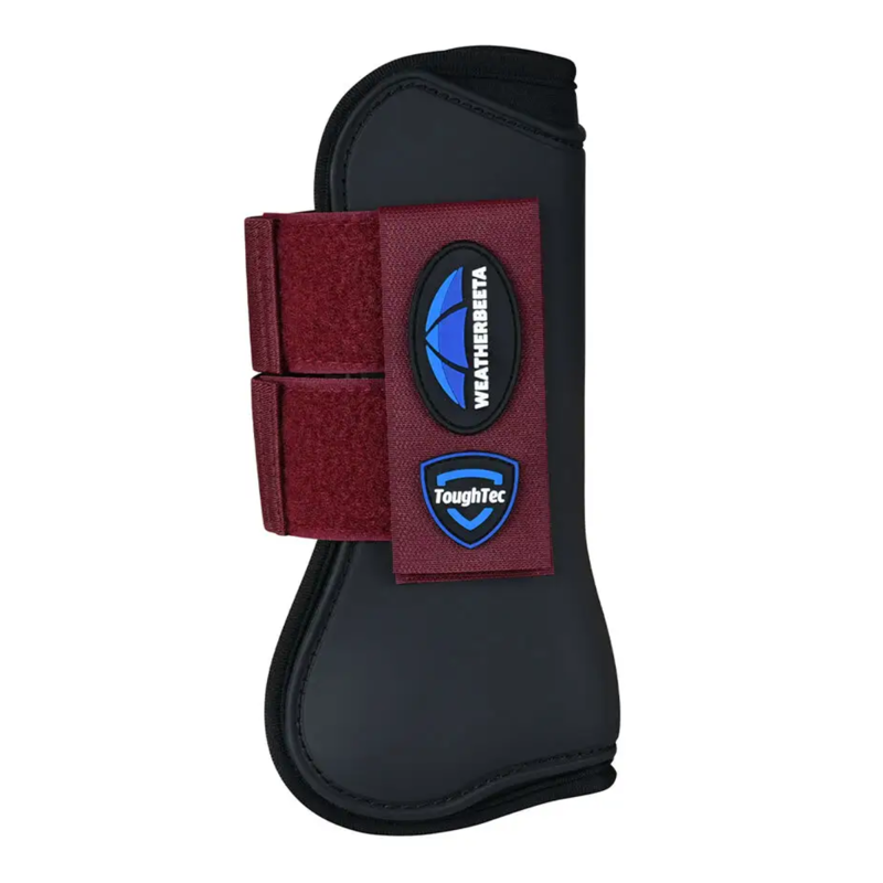 WeatherBeeta Tough-Tec Prime Open Front Boots - Black/Burgundy-1