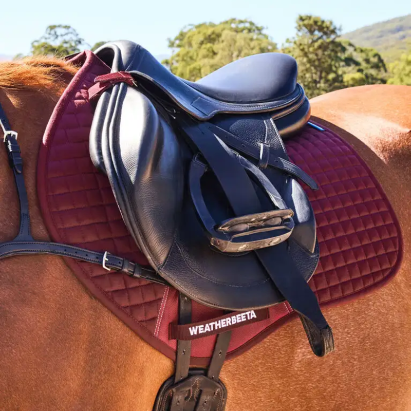 WeatherBeeta Prime Air-Tec Jump Shaped Saddlepad - Burgundy-1