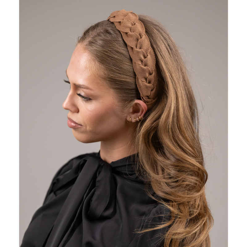 Waring Brooke Signature Solid Plait Hairband - Tan-1