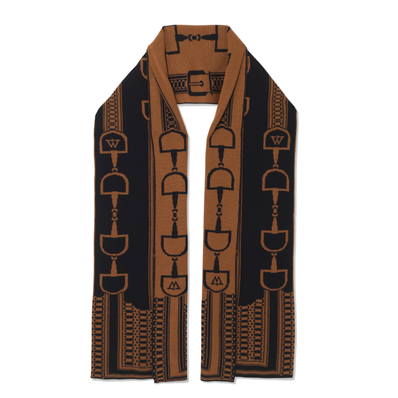 Waring Brooke Snaffled Scarf - Navy/Tan
