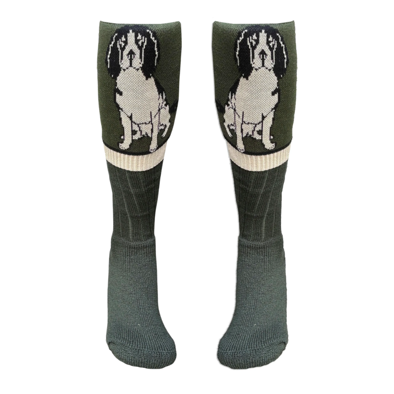 Waring Brooke Springer Spaniel Socks - Black/Olive