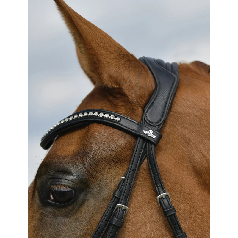 Collegiate ComFiTec Opulux Padded Dressage Bridle - Black-3