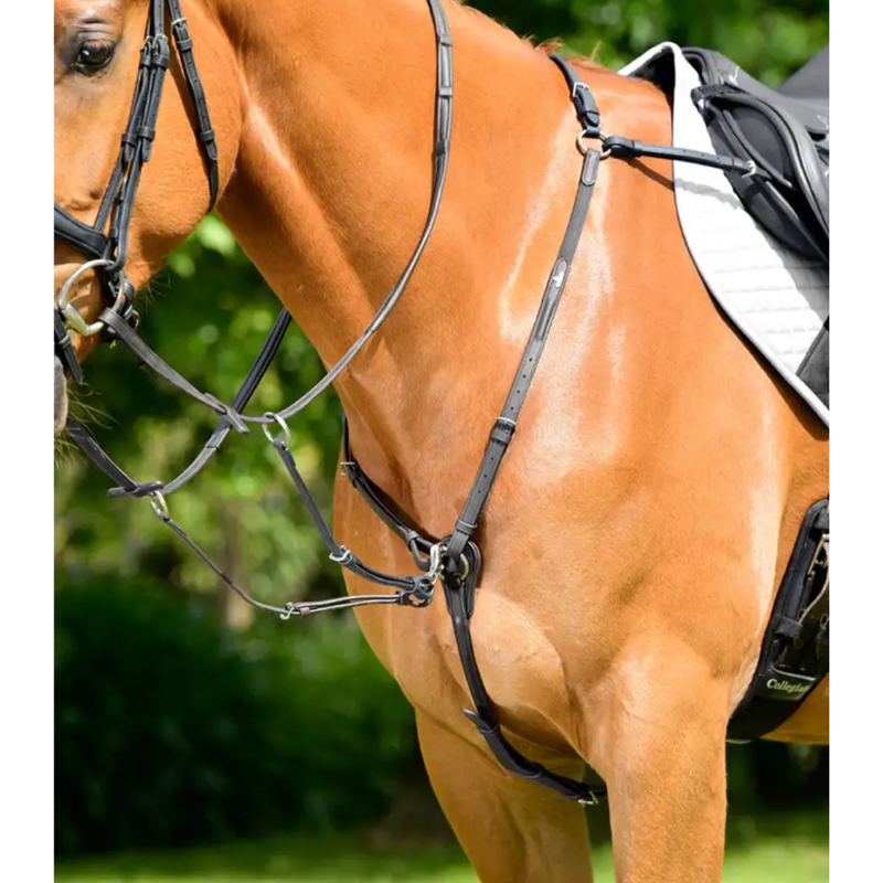 Collegiate ComFiTec Opulux 3-Point Padded Raised Breastplate With Running Attachment - Black