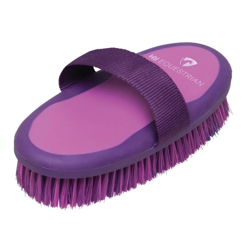 Hy Equestrian Pro Groom Body Brush - Purple/Pink
