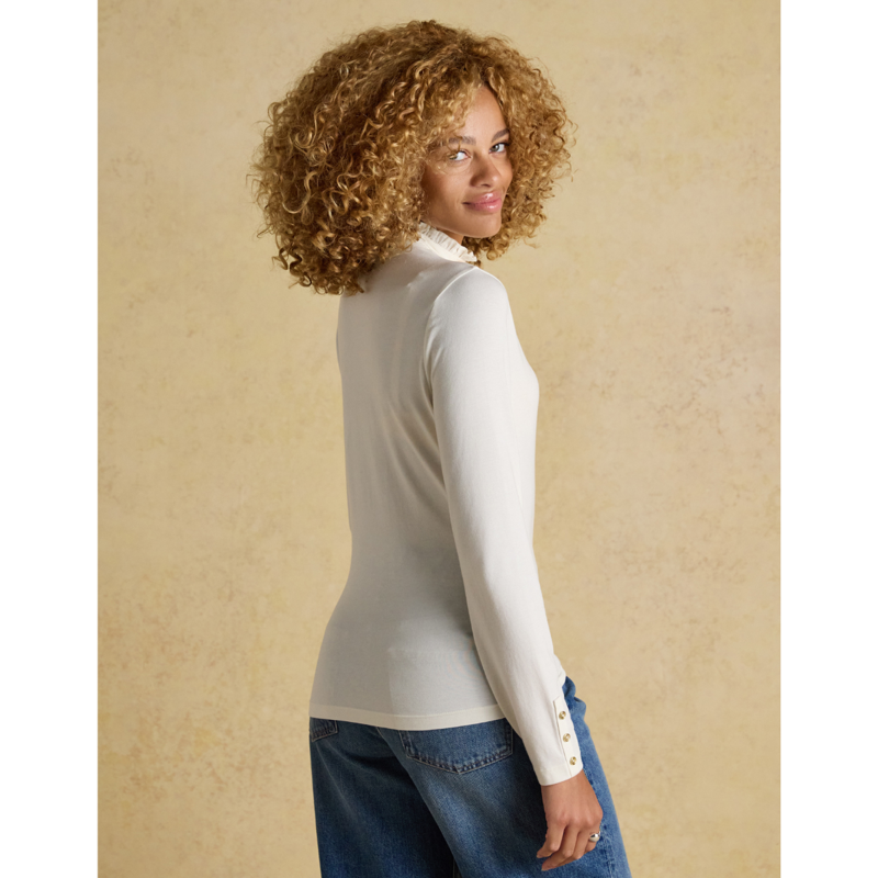 Joules Ladies Amy Jersey Top - Cream-2