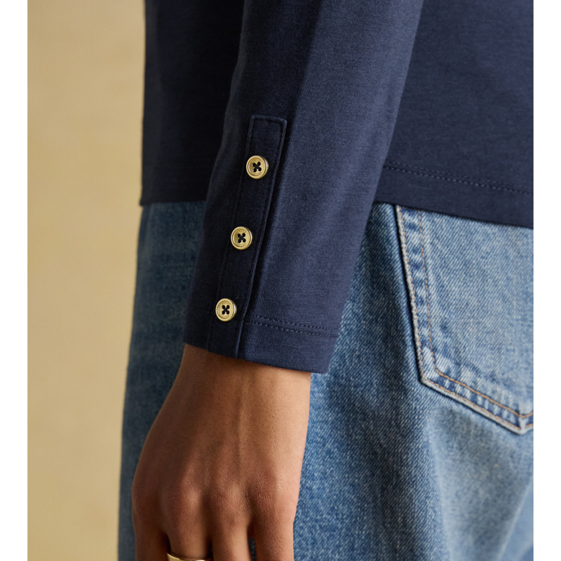 Joules Ladies Amy Jersey Top - Navy-4