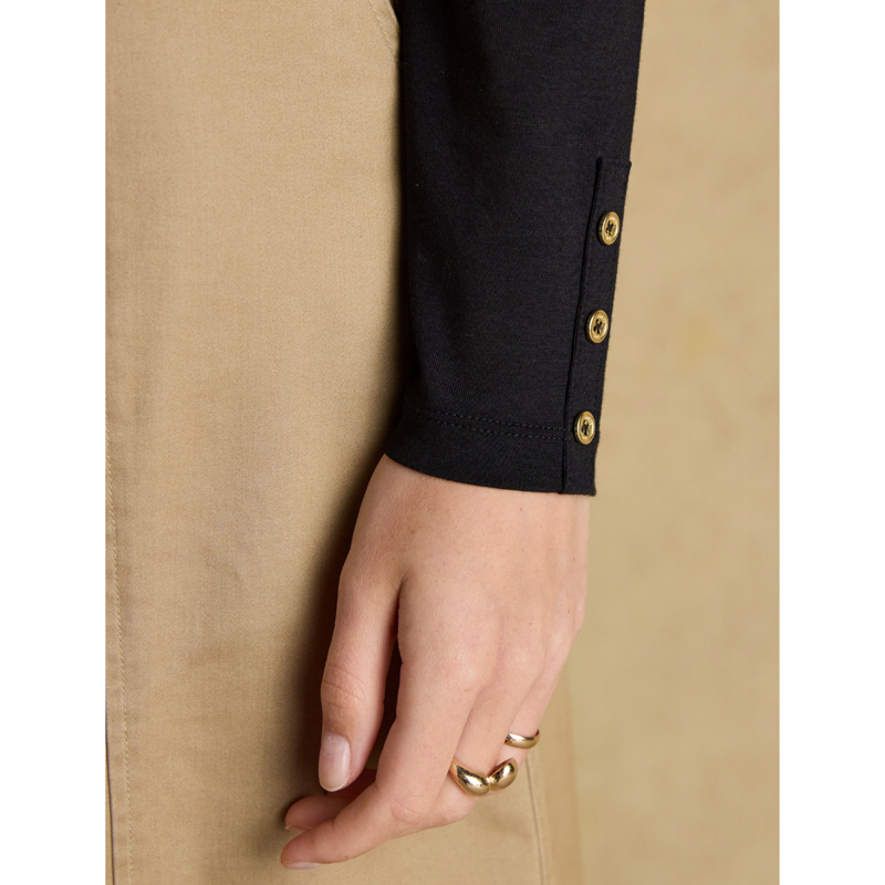 Joules Ladies Amy Jersey Top - Black-4