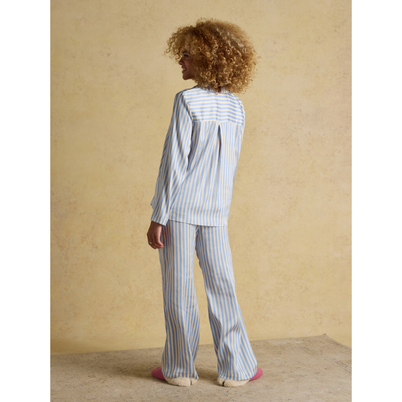 Joules Ladies Bonnie Pyjama Set - Blue Stripe-2