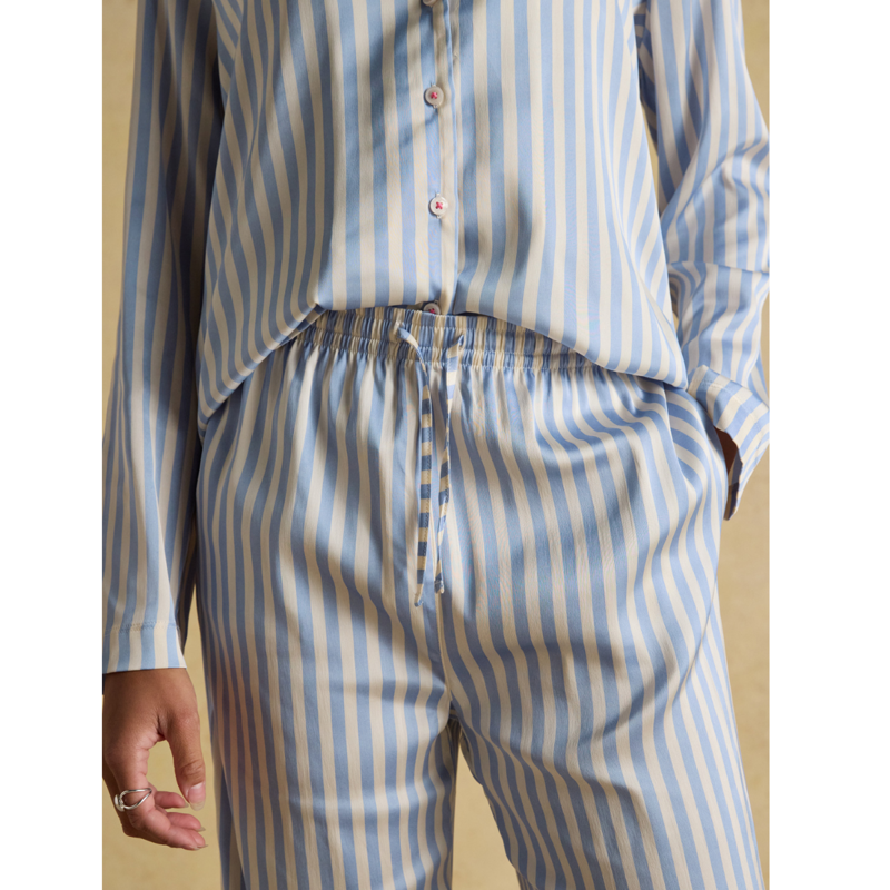 Joules Ladies Bonnie Pyjama Set - Blue Stripe-5