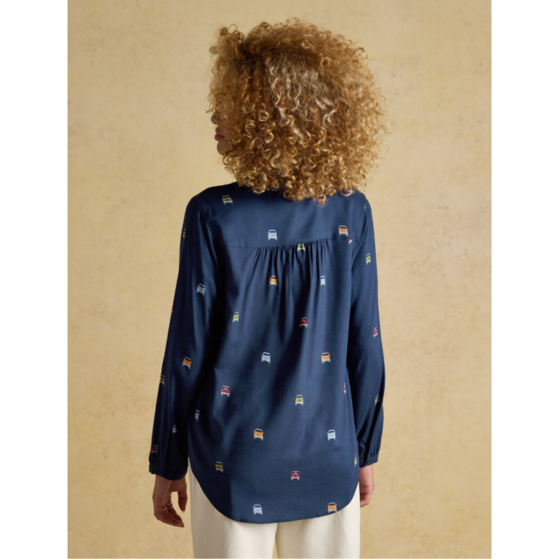 Joules Ladies Elvina 4x4 Print Shirt - Navy-2