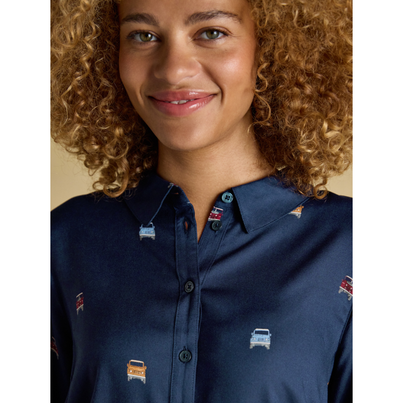Joules Ladies Elvina 4x4 Print Shirt - Navy-3