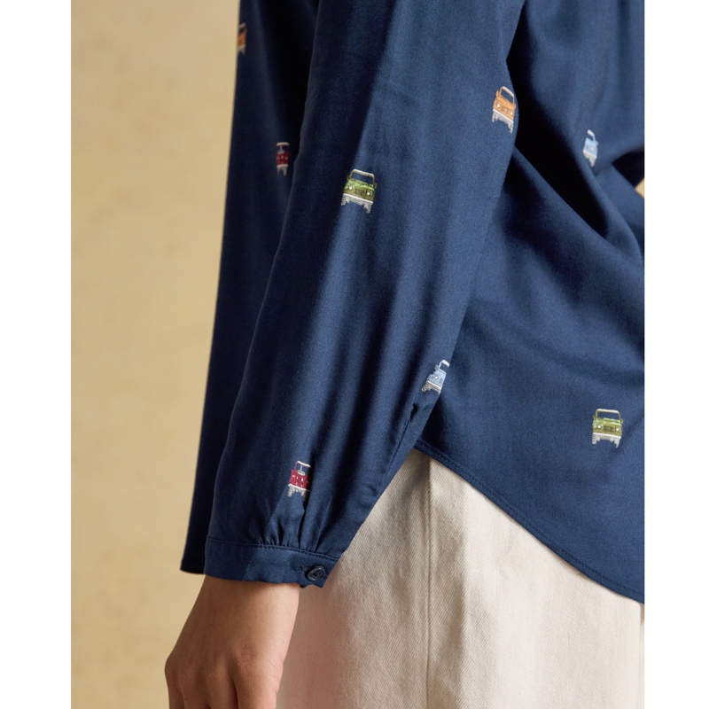 Joules Ladies Elvina 4x4 Print Shirt - Navy-4