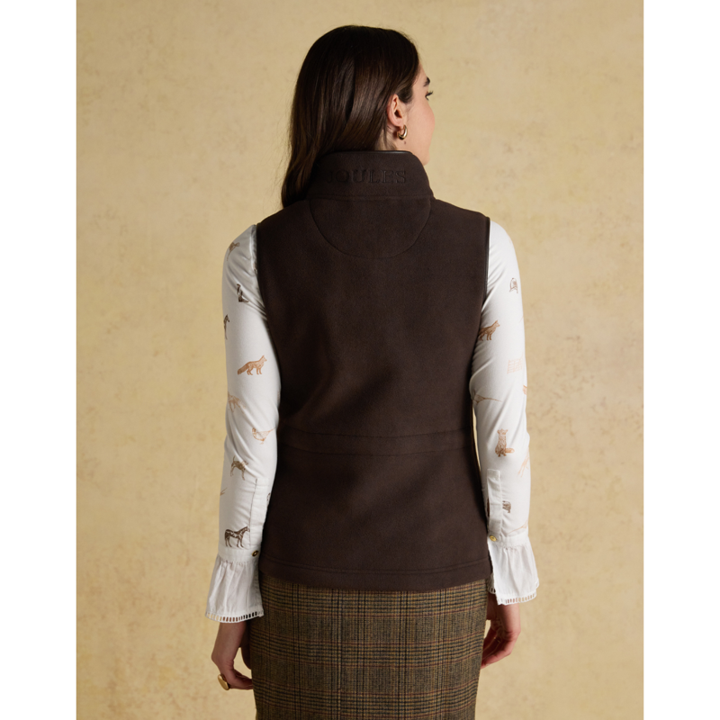 Joules Ladies Heritage Fleece Gilet - Brown-2