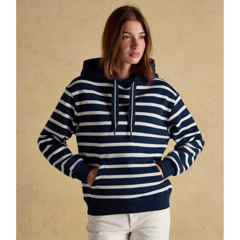 Joules Ladies Milbourne Hoodie - Navy/White Stripe-1