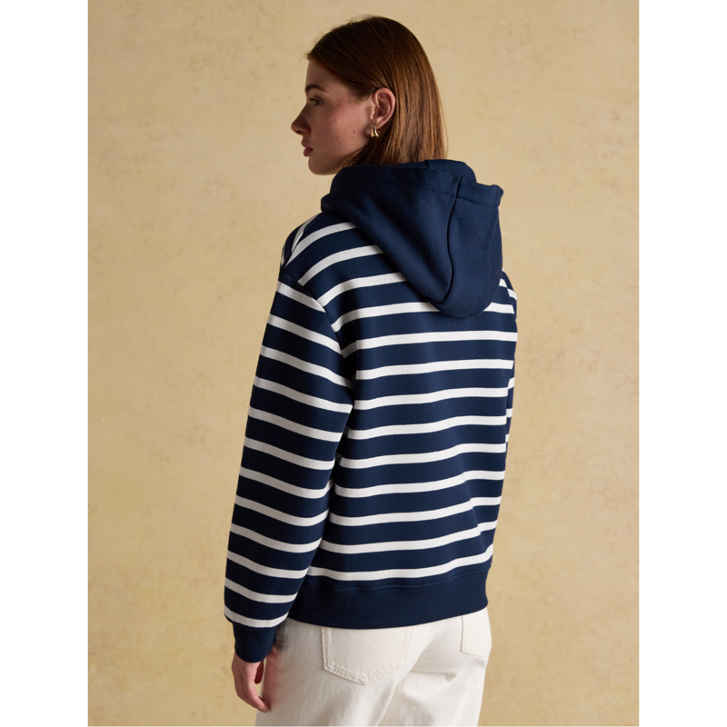Joules Ladies Milbourne Hoodie - Navy/White Stripe-2