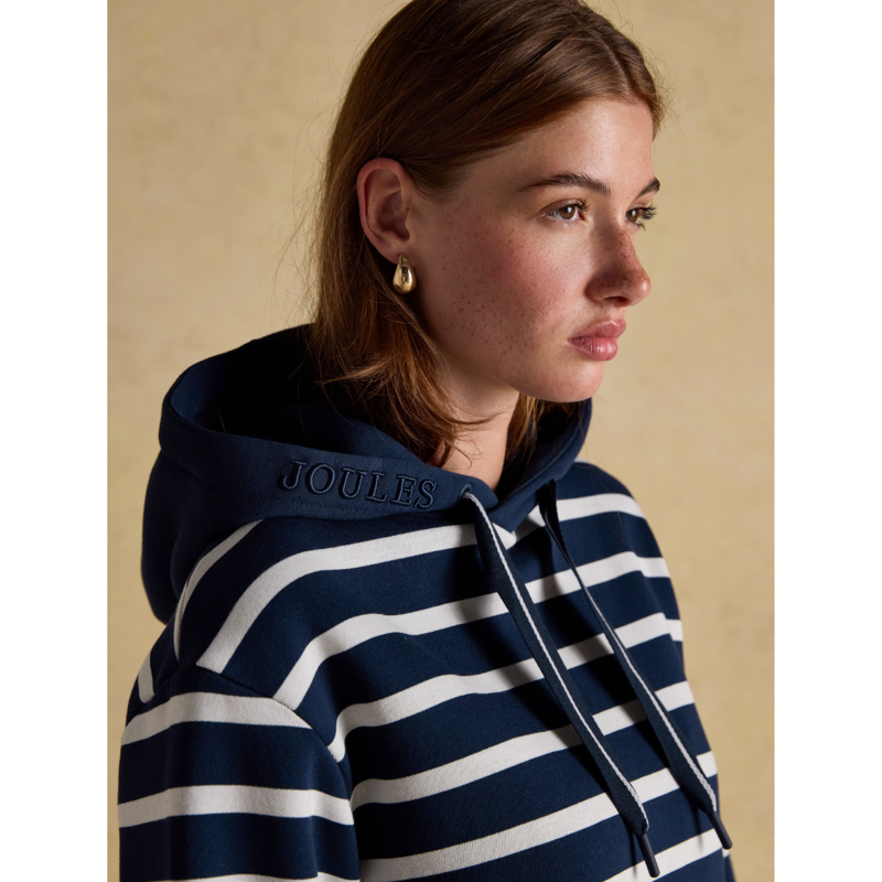 Joules Ladies Milbourne Hoodie - Navy/White Stripe-3