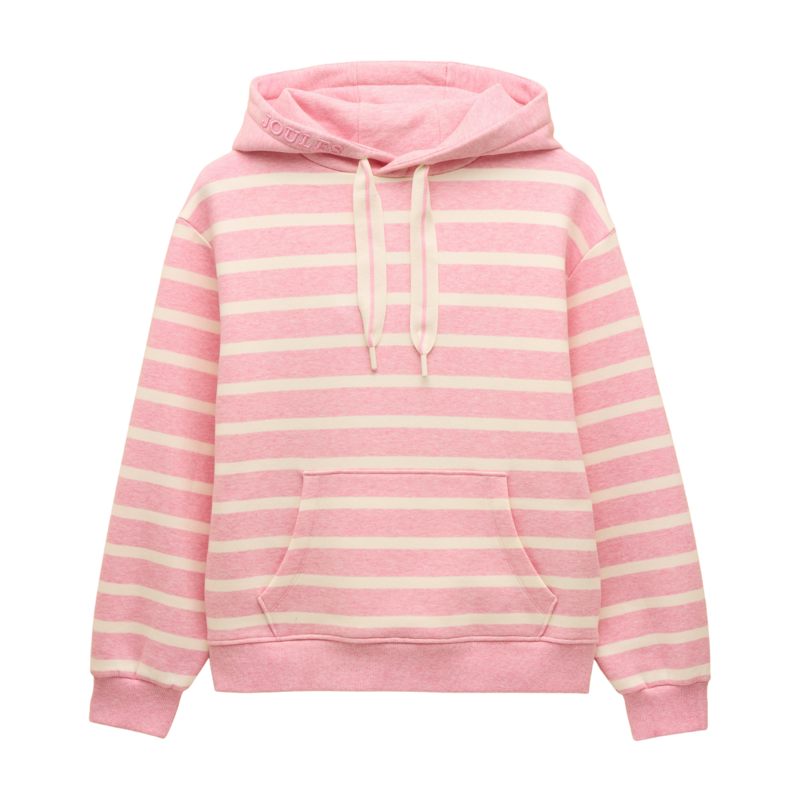 Joules Ladies Milbourne Hoodie - Pink/White Stripe