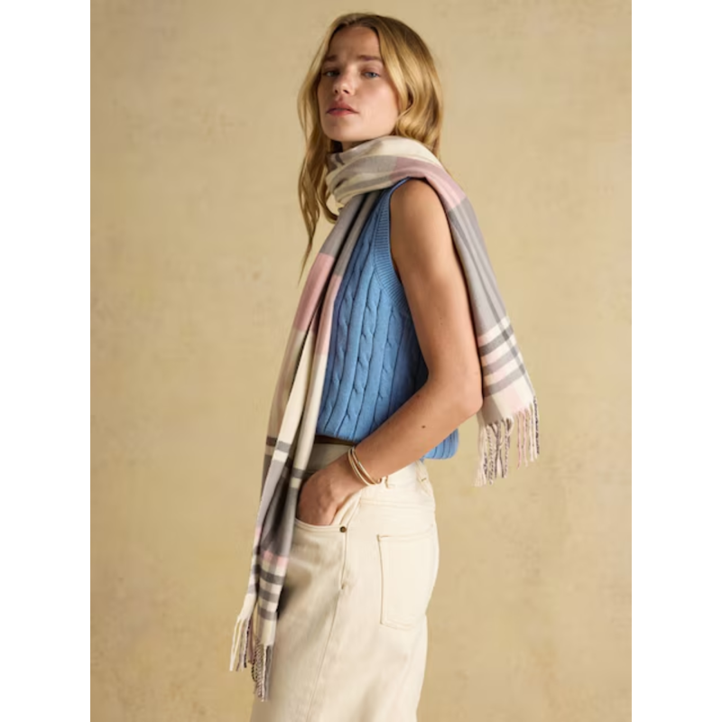 Joules Ladies Langtree Scarf - Pink/Grey-2