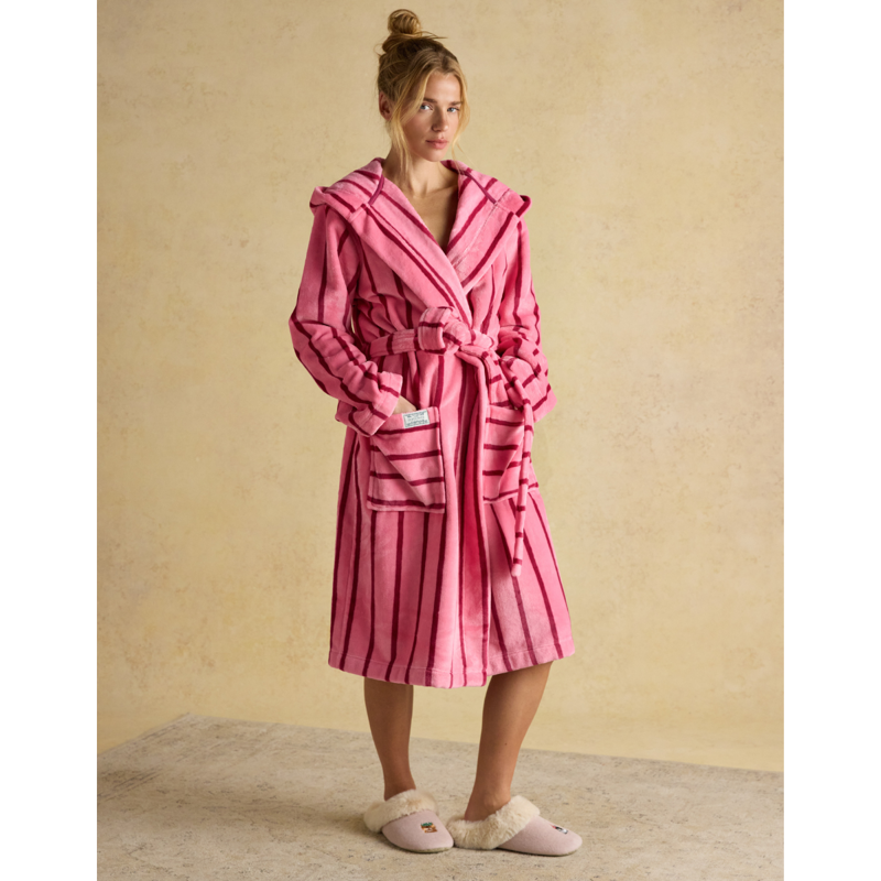 Joules Ladies Luna Dressing Gown - Pink-1