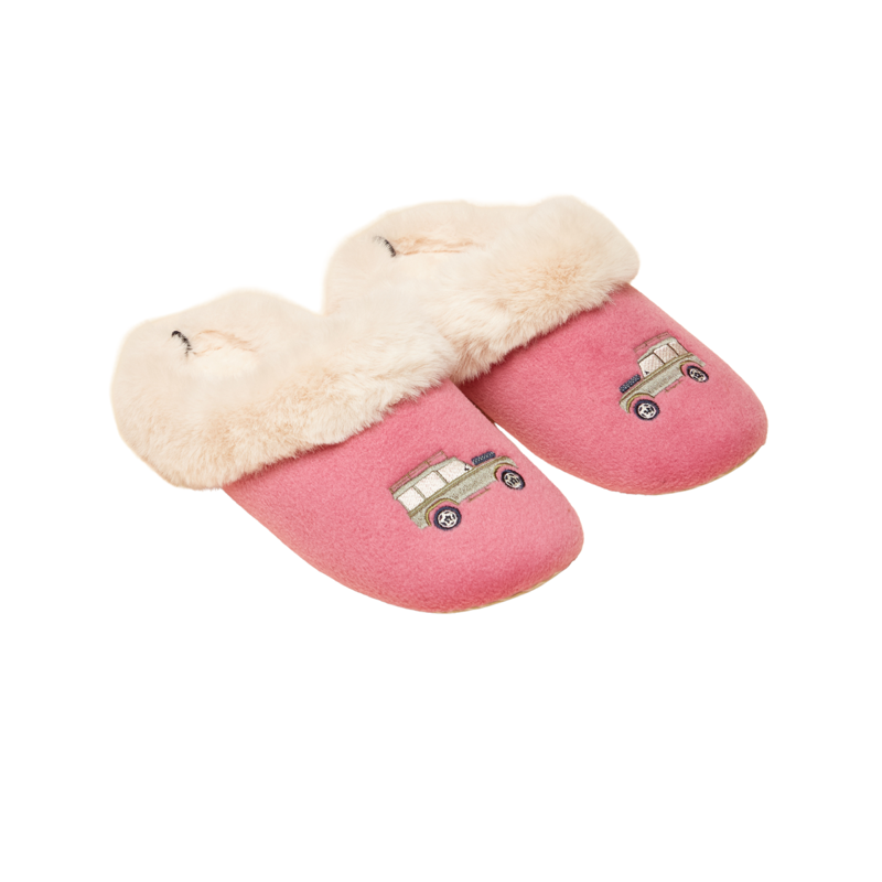 Joules Ladies Slippet Luxe Artwork Slippers - Pink/Cream
