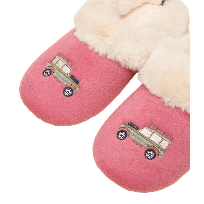 Joules Ladies Slippet Luxe Artwork Slippers - Pink/Cream-2